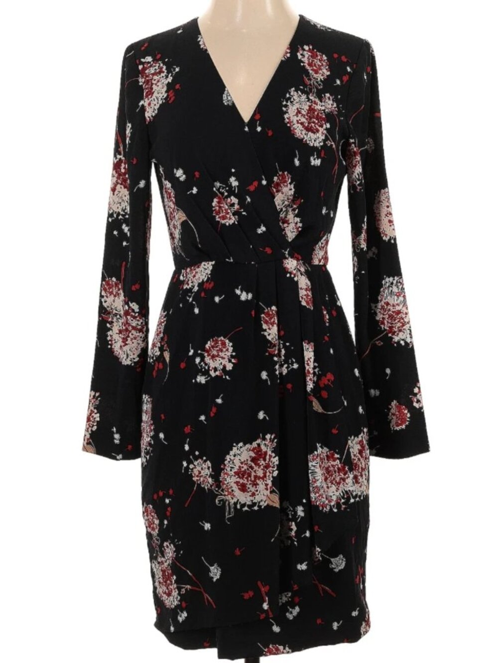 Slate & Willow Black Floral Drape Dress Size 4